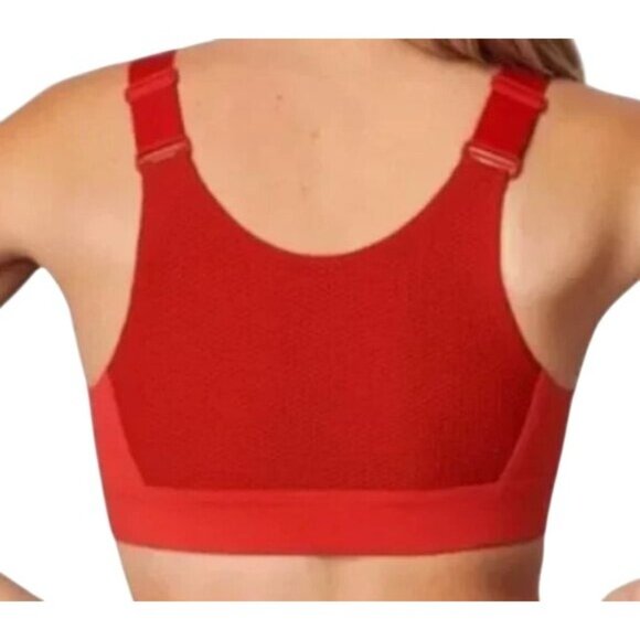 Outdoor Voices XS  Zip Front Sports Bra Red Adjustable Straps Mesh Back - Picture 2 of 12